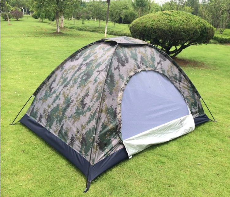 Cheap Goat Tents Camouflage 2 Person Double Tent Double Door Double Tent Single Soldier Outdoor Rain Camping Four Seasons Tent   